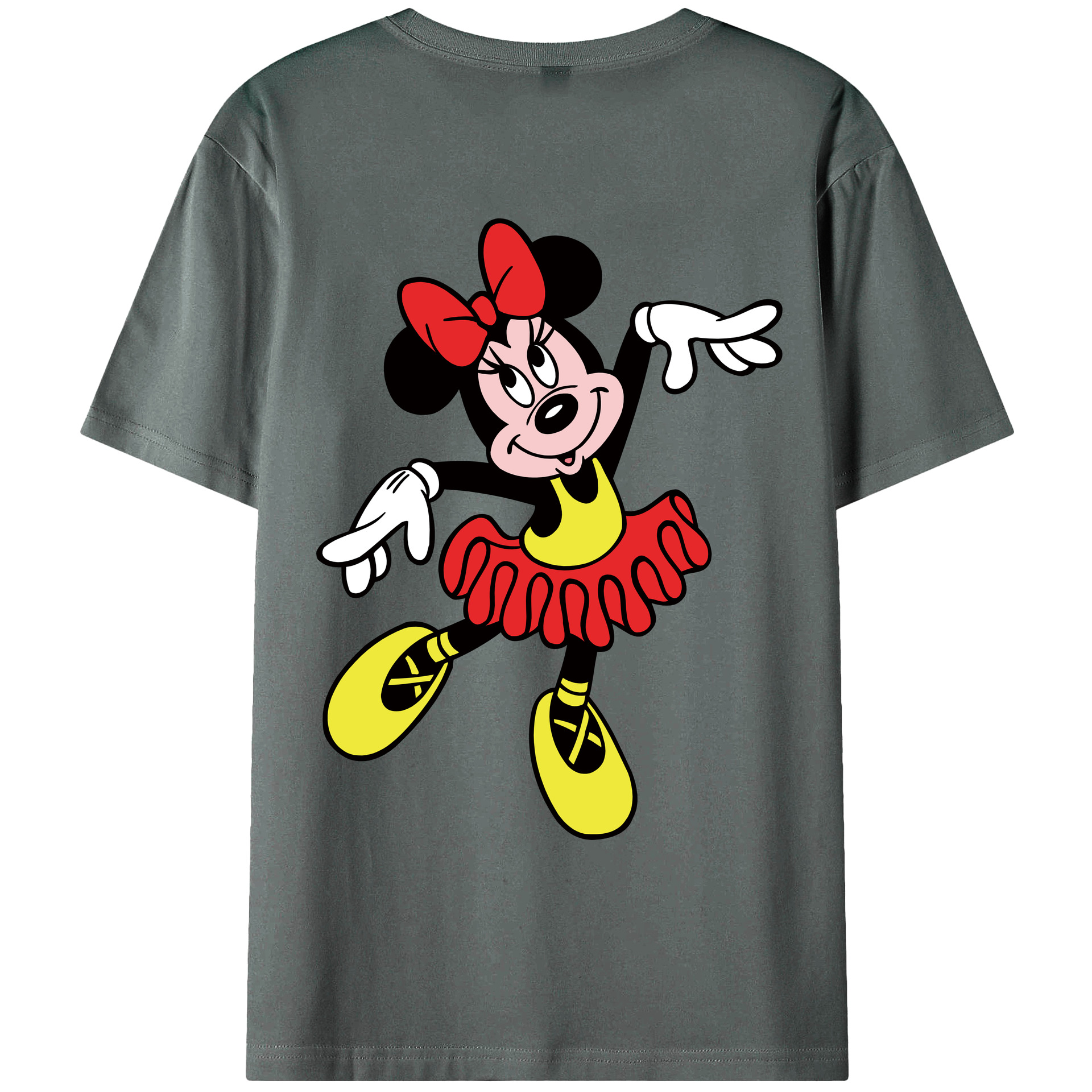 ミッキーマウス Mickey Mouse 綿100％ メンズ半袖Tシャツ（バックプリント） 通気性